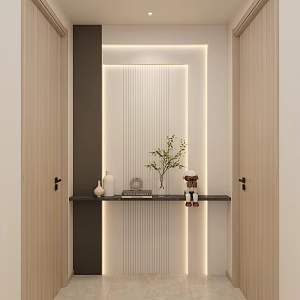 Cream Antique Scarpa Stacked Corridor End View Entrance 3d model