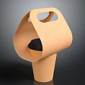 Stylish Beige Paper Cup Holder With Unique Handle Design And Portable Structure