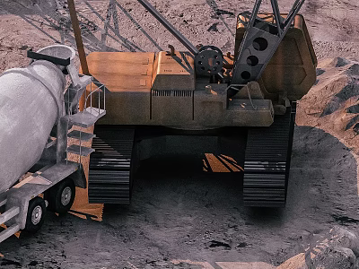 Functional Heavy Duty Vehicles For Mine Site Tracked Machinery And Tank Truck Use 3d model
