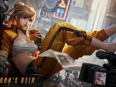 Urban Game Character In Yellow Outfit Holding Heart Shaped Cup 3d model