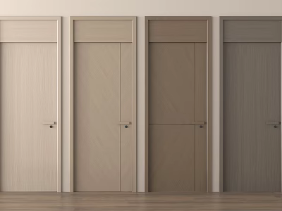 Contemporary Wooden Hinged Doors With Various Colors And Natural Grain Design 3d model