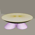 Modern White Coffee Table With Three Conical Bases For Minimalist Home Decor 3d model