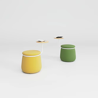 Modern Casual Side Table Round Stool Simple Writing Board Coffee Table 3d model