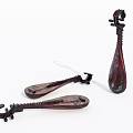Vintage Wooden Sports Equipment With Three Curved Frame And String Design