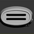 Silver Two Slice Toaster Electronic Appliance With Control Buttons And Reflective Surface
