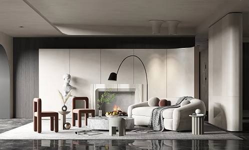 Modern sofa coffee table combination 3d model