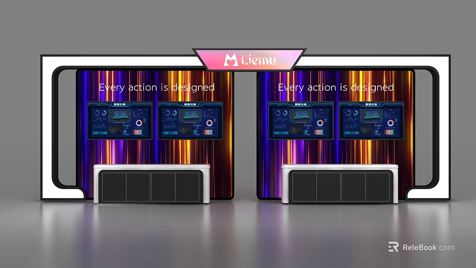 Lianxi Commercial Energy Management Equipment With Dual Data Display Screens And Control Panels 3d model 