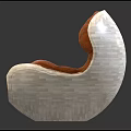Stylish Round Bean Bag Chairs in Black Brown and White Leather Texture for Comfortable Seating