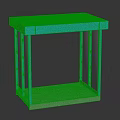 Modern Blue Pavilion Structure With Transparent Panels Metal Frame And Gray Base