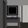 Modern Bathroom Vanity Cabinet With Mirror Sink Faucet And Integrated Lighting