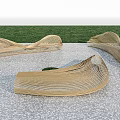 Modern Curved Landscape Seats With Woven Design For Outdoor Park Settings