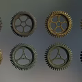 Hardware Tools Featuring Various Colored Gears In Different Sizes And Industrial Design 3d model