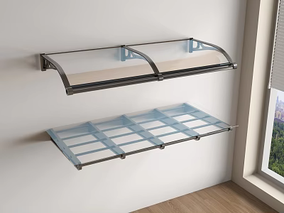 Wall Mounted Glass Shelves With Modern Design For Home Storage Solution 3d model