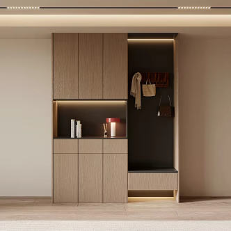 Italian Minimalist Shoe Cabinet Hallway Shoe Cabinet 3d model