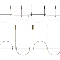 Minimalist Modern Chandeliers With Sleek Metallic Arc Design And LED Lighting