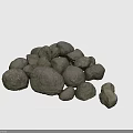 Pile Of Natural Stones In Various Sizes With Textured Surface For Decorative Use