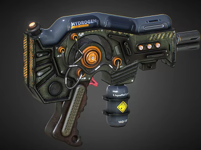 Plasma Gun Sci-Fi Gun Machine Gun Cyberpunk Gun 3d model