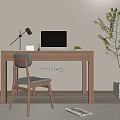 Modern Desk Chair Desk Computer Desk 3d model