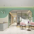 Modern Beauty Salon Interior With Stylish Mirrors Vanity Tables And Grey Chairs