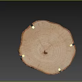 Tree Stump Shaped Floor Lamp Placed On Green Grass Field