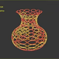 Orange Circular Ring Woven Vase With Hollow Design For Home Decor