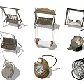 Various Hanging Chairs With Different Designs Materials And Styles For Home Decor 3d model