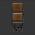 Foldable Leisure Chair Design With Orange Leather Seats And Metal Frame Structure