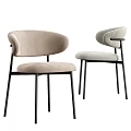 Minimalist Modern Dining Table Set With Marble Top Upholstered Chairs And Metal Legs