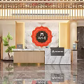 New Chinese Style Hall Runxin Hall 3d model