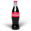 Classic Coca Cola Bottle With Red Label And Carbonated Soft Drink 3d model