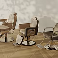 Modern Massage Chairs With Leather Upholstery And Metal Bases On Wooden Floor Interior