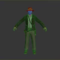 Brown Leather Jacket With Gray Shirt Brown Pants Hat And Holster Daily Use Items