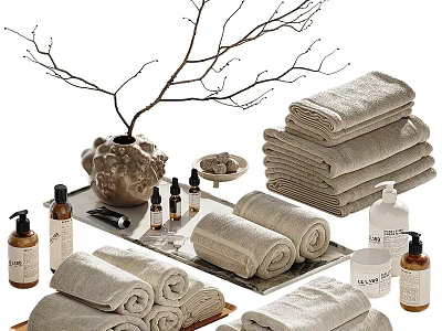 Premium Soft Towels And Natural Bath Products For Daily Household Use 3d model