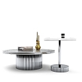 Modern Coffee Table Combination Round Table Corner Table Acrylic Water Corrugated Table Top 3d model