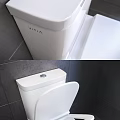 Modern White Ceramic Toilet with One Piece Design Smooth Surface and Comfortable Seat