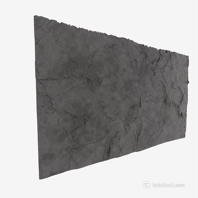 Gray Cracked Wall Surface Featuring Rough Concrete Texture And Natural Patterns 3d model 