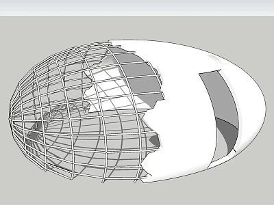 Modern Pergola Design With Oval Grid Structure And Open Architectural Framework 3d model
