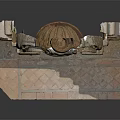 Garden Ornament Classical Stone Design With Arched Structure Top Urn And Water Basin