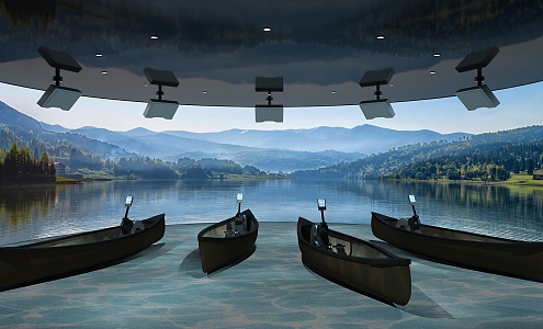 Exhibition Hall Exhibition Immersion Cinema Immersion Space Rowing Machine Natural Ecological Interactive Device Exhibition 3d model