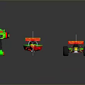 Colorful Green Yellow Red Toy Racing Cars With Rear Wings And Remote Control
