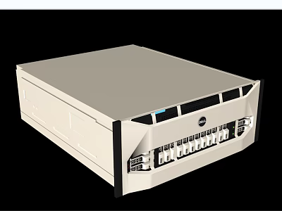 Dell White Server Design With Front Panel Multiple Ports And LED Indicators 3d model