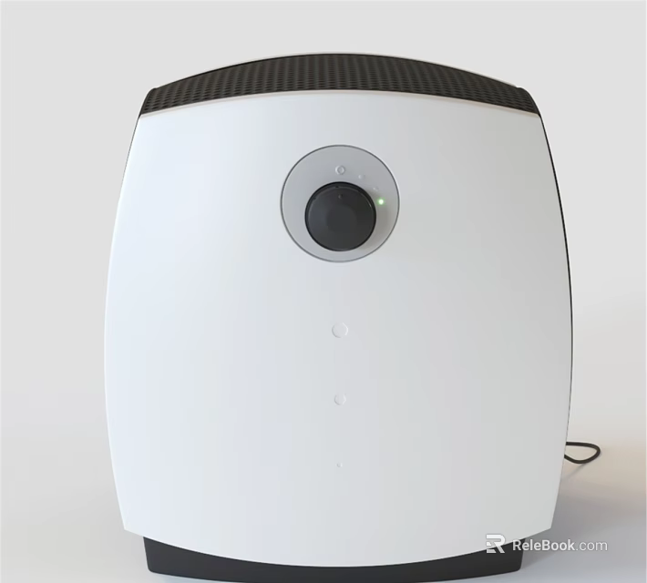 White Modern Household Appliance With Black Top Grille Round Control Panel And Indicator Light 3d model 