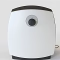 White Modern Household Appliance With Black Top Grille Round Control Panel And Indicator Light