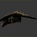 Ferocious Mythical Dragon Creature With Scaled Skin Sharp Teeth Spiked Back 3d model