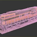 Vintage Yellow And Green Train Model On Display Base With Dark Background