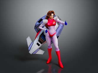 Sci-fi Beauty Cyber Beauty Sci-fi Woman Warrior Future Woman Warrior Sci-fi Lady Soldier Cyber Woman Warrior 3d model