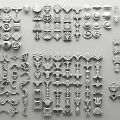 European carved most classical gypsum carved component combination 3d model