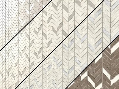 Herringbone Pattern Wall Tiles In Light And Dark Tones For Modern Interior Design 3d model