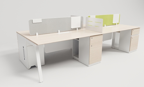 Modern Desk Straight-line Staff Desk 3d model