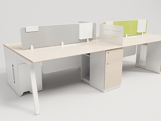 Modern Desk Straight-line Staff Desk 3d model